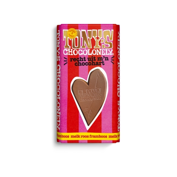 Recht uit m'n chocohart - melk roos framboos