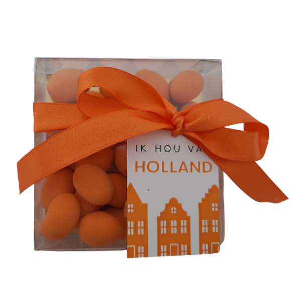 Giftbox Chocolade Amandelen Oranje