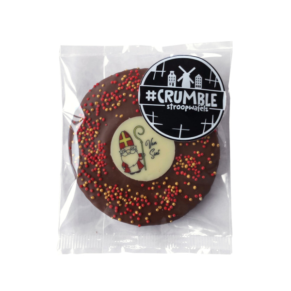 Stroopwafel met sinterklaas decoratie