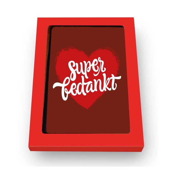 Chocoladetablet hart 'Super bedankt'