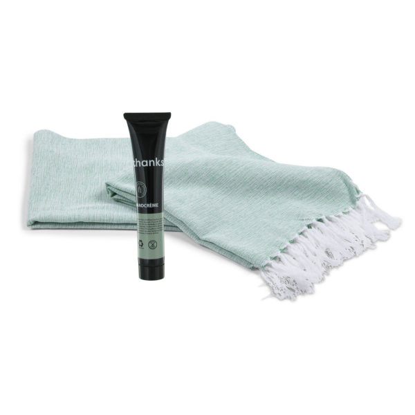 Hamamdoek 70% gerecycled en handcreme